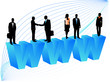Illustration of business people and internet