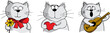 Three cats fallen in love - vector illustration