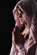 woman in pink hood