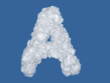letter A. alphabet clouds.
