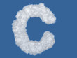 letter C. alphabet clouds.