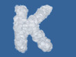 letter K. alphabet clouds.