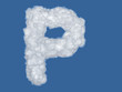 letter P. alphabet clouds.
