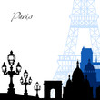 vector Paris silhouette illustration