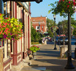 Colorful sidewalk scene