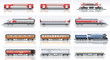 Vector railroad transportation icon set. Part 2