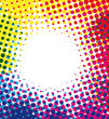 Colorful halftone dots background with empty space