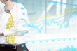 Diagrams and graphs in modern business office