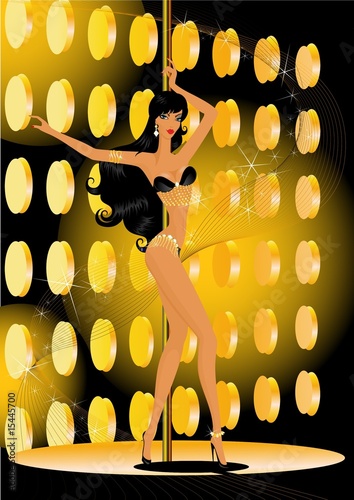 Illustration: women dancing a striptease women dancing a striptease