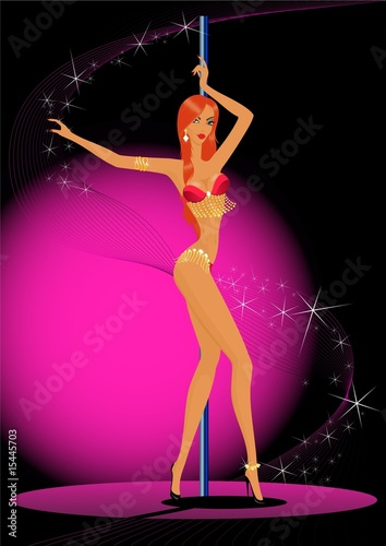 Illustration: women dancing a striptease women dancing a striptease
