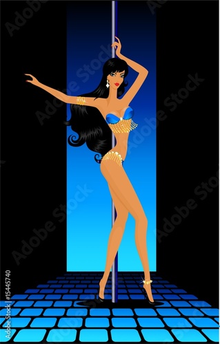 Illustration: young women dancing a striptease young women dancing a striptease