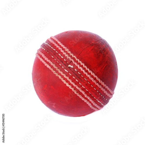 cricket ball white. Old cricket ball isolated on