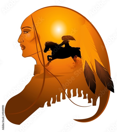 Vector: apache lady apache lady