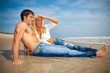 Happy couple at the beach