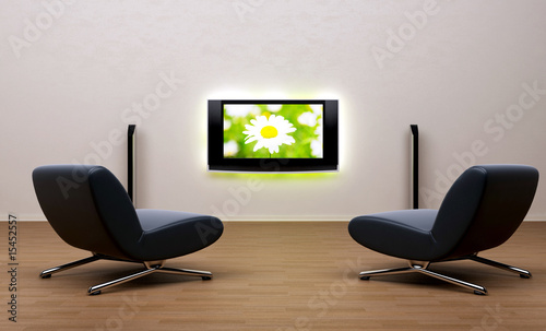Illustration: Home theater in living room Home theater in living room