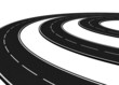 Curved asphalt road - 3d render