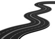 Curved asphalt road - 3d render