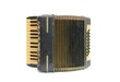 Vintage 1930's black accordion isolated on white background