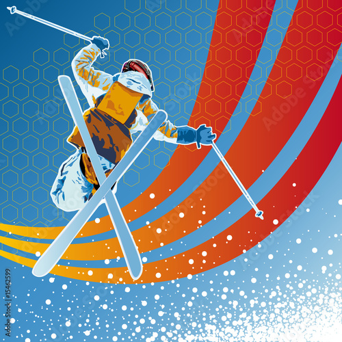 Vector: Freestyle_Ski_Snow_Winter_modern_orange Freestyle_Ski_Snow_Winter_modern_orange