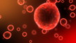 3d simulation of cells in microscopic view. Depth of field.