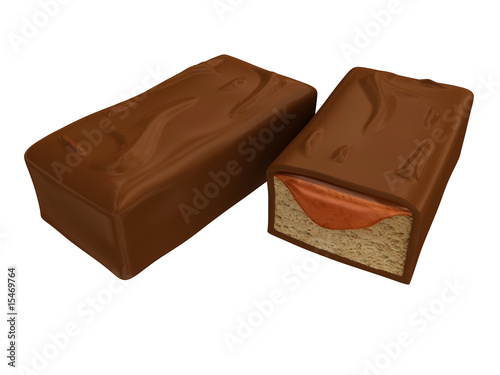 Illustration: 3d chocolate and caramel bars 3d chocolate and caramel bars