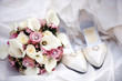 Brautstrauß, Brautschuhe, Hochzeit und accessories