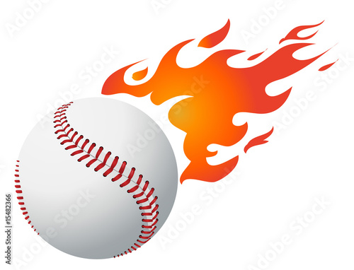 Illustration: Baseball with flames vector Baseball with flames vector
