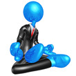 3D Businessman Character In Meditation 3D Businessman Character In Meditation