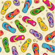 Seamless (repeatable) flip-flops and beach sand pattern Seamless (repeatable) flip-flops and beach sand pattern
