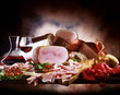 Smoked ham and sausages