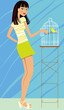 The girl with a canary