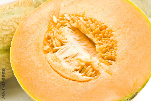 A fresh and delicious melon isolated on white background
