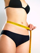 Female body with tape measure Female body with tape measure