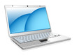 Vector illustration of working white laptop isolated on white
