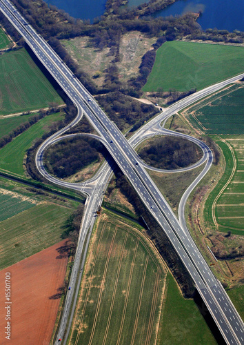 Autobahnkreuz Luftaufnahme