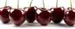 Shot of six isolated red cherries
