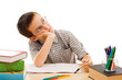 Schoolboy doing his homework Schoolboy doing his homework