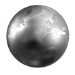 océan atlantique - globe - terre - métal