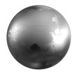 asie - globe - terre - métal