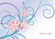 Abstract blue and pink flower Abstract blue and pink flower
