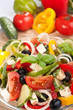 greek salad with ingredients