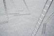 Six ladders outdoors