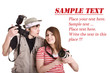 Photographer couple with digital camera. Photographer couple with digital camera.