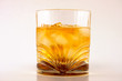 glass with liquid on isolated  white background