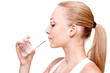 beautiful woman drinking water