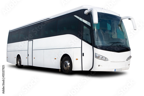 Photo: White Tour Bus White Tour Bus