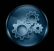 Tools icon dark blue, isolated on black background.