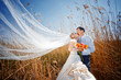 Kissing wedding couple
