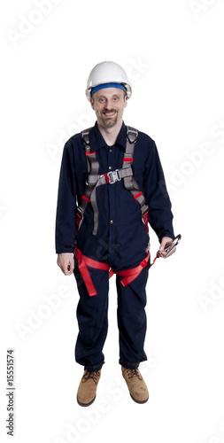 Photo: man wearing fall protection man wearing fall protection