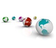 Colorful Earths on White Background